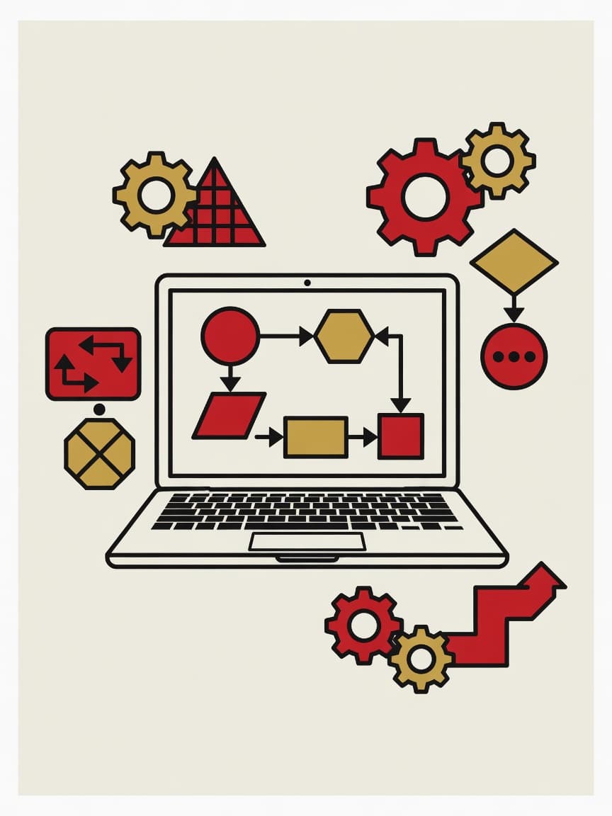 Illustration eines Bildschirms mit Code als Symbol für Digitalisierung