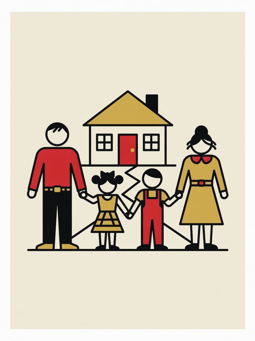 Illustration einer Familie als Symbol für Familienförderung