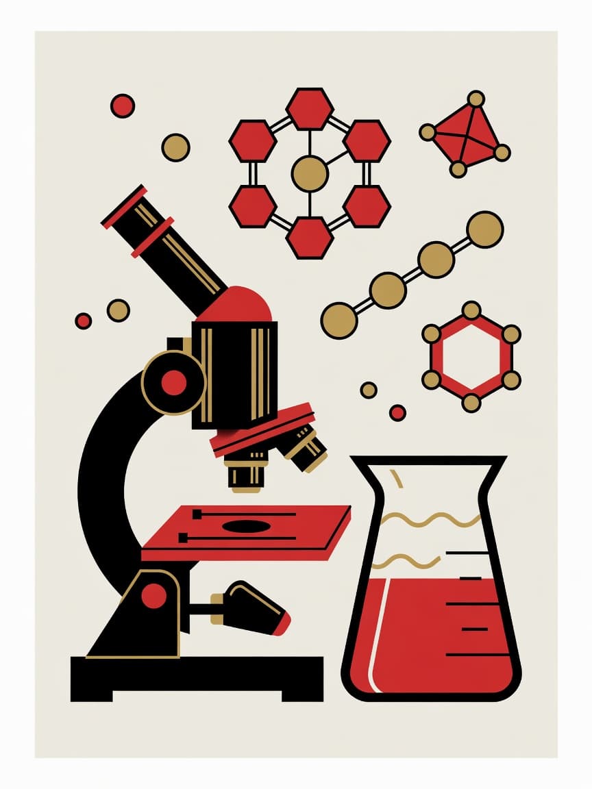 Illustration von Laborgläsern als Symbol für Forschung und Entwicklung