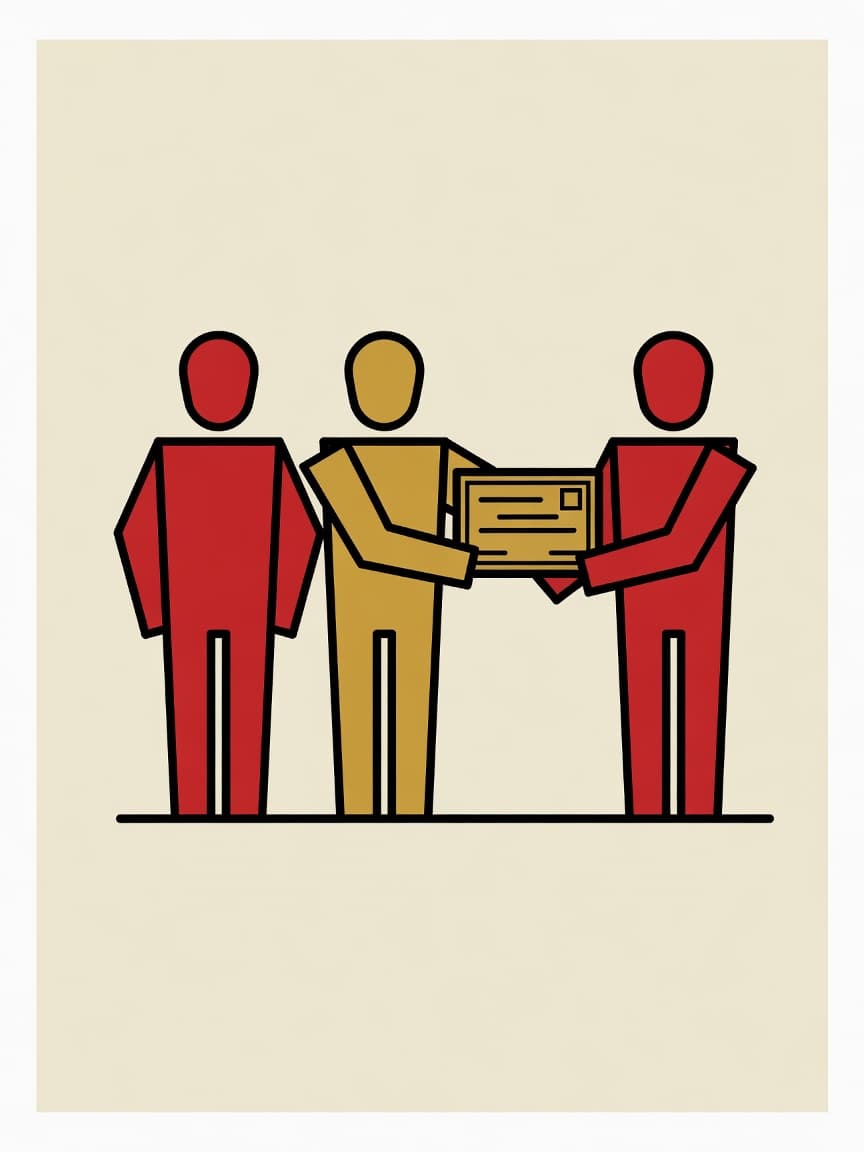Illustration von Personen im Team als Symbol für Personalförderung